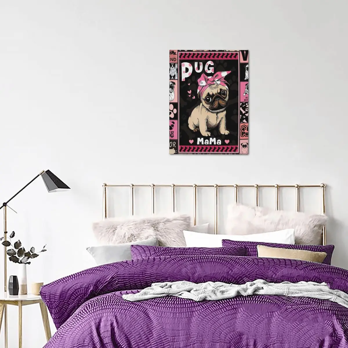 

Pug Dog Collection Picture Wall Poster Modern Style Canvas Print Painting Art Aisle Living Room Bedroom Room Unique Decoration