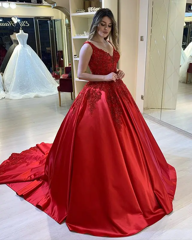 PEORCHID Luxury Princess Wedding Dress Lace Ball Gown 2020 New Short Sleeves  Arabic Vestidos Novia Vintage Bridal Dress