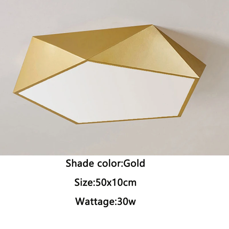 50x10cm 30w Современная люстра, потолок из равнинного внутреннего освещения, Золотой абажур для гостиной, спальни, потолочный светильник, светильники - Цвет корпуса: 50x10cm 30w