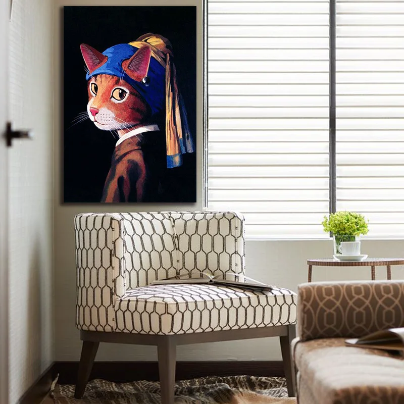 Краска собственного приготовления с помощью цифровой картины Искусство кошка