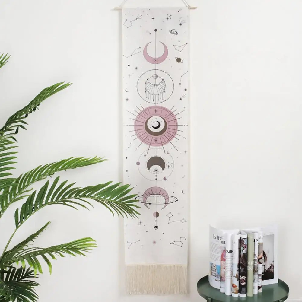 

Decorative Tapestry Lunar Eclipse Cycle Painting Tassel Tapestry For Home Living Room Decoration