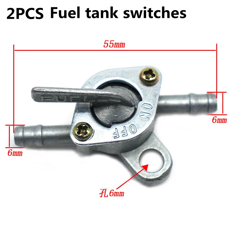 

2 шт. 6 мм топливный кран для мотоцикла скутера газ бензиновый клапан топливный бак переключатель для мотоцикла мини автомобильный брелок вк...
