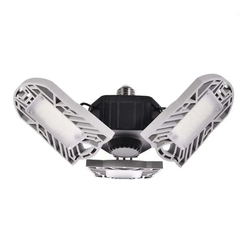 

Deformable Tri-Fold Lamp LED Adjustable Three Light Garage 60W/80W Garage Lighting For Garage, Workshop, Basement