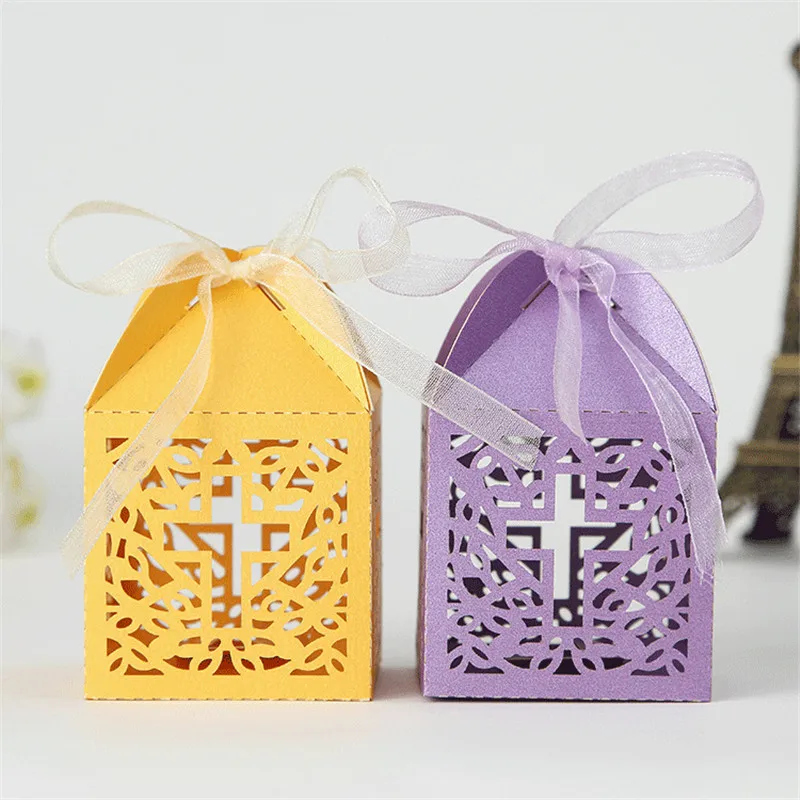 50 шт. коробки для конфет Подарочная коробка ангела детского душа крещения дня