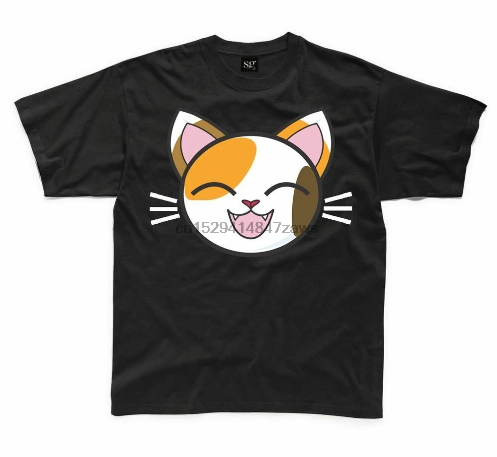Cartoon Calico Cat Kitten Childrens Kids Unisex T Shirt |