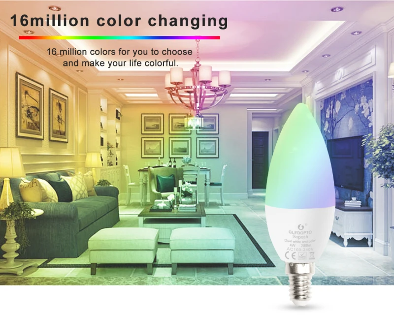 G LED OPTO Zigbee умный дом RGB + CCT16 миллионов цветов светодиодный ная Свеча светильник Вт