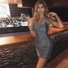 Летнее легкое платье 2021, пляжное платье с одним открытым плечом, модное высококачественное платье с блестками, пикантное уличное мини-платье для особых случаев