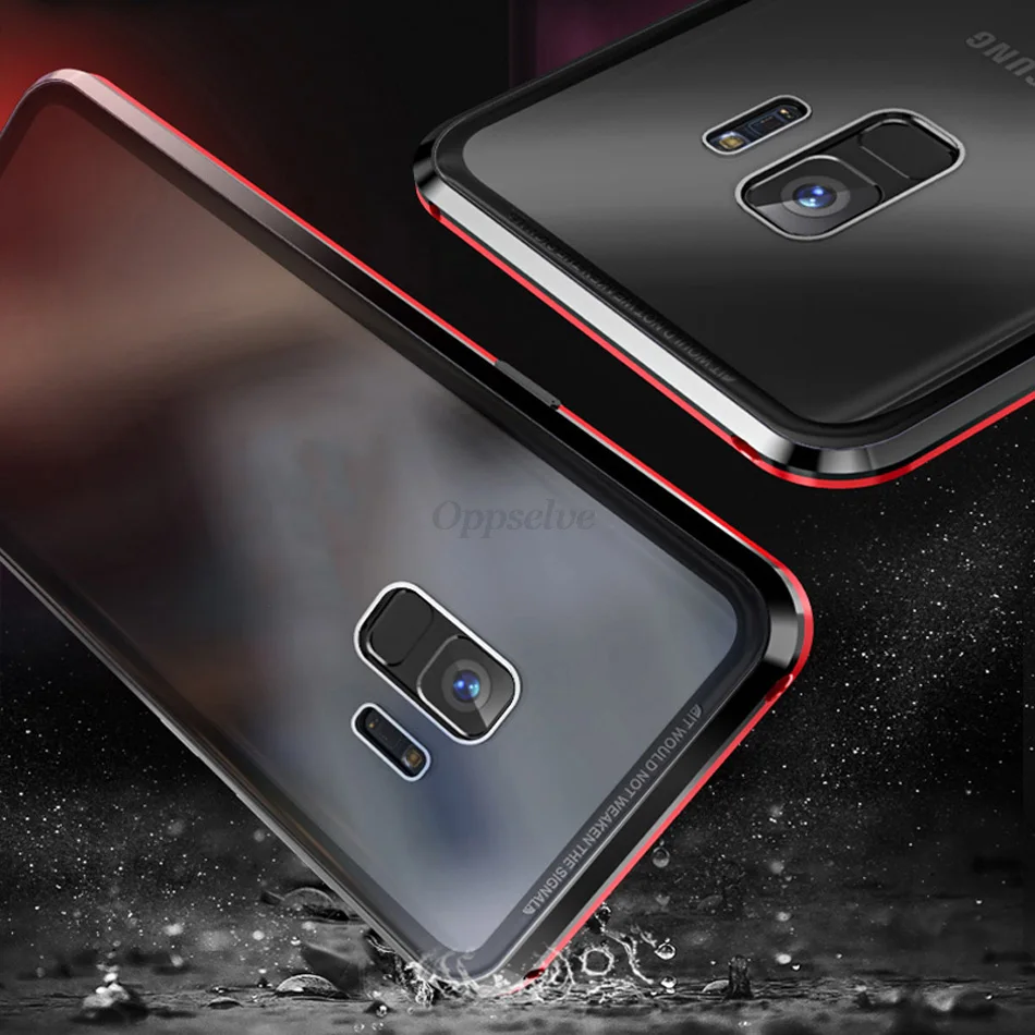 360 Двусторонняя Стекло Магнитный чехол для samsung Galaxy S9 S8 S10 Plus Note 9 8 A30 A7 A9 металлический закаленное стекло с магнитом Capinhas