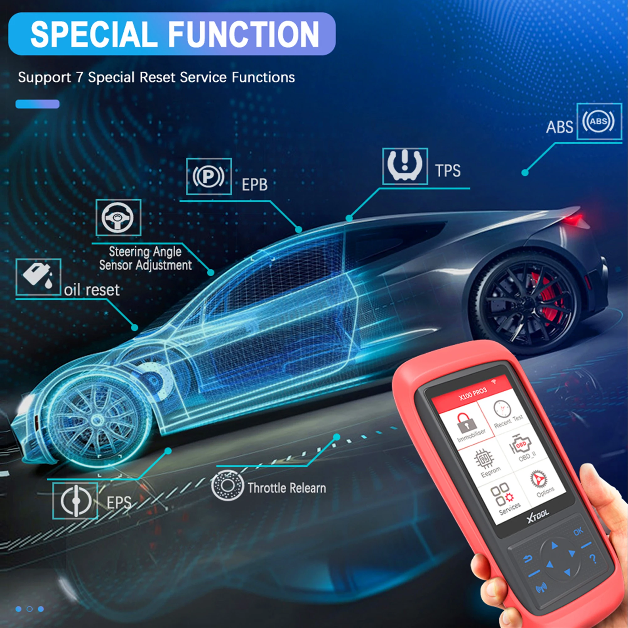 Автомобильный программатор XTOOL X100 PRO3 устройство для считывания кодов OBD2 с 7