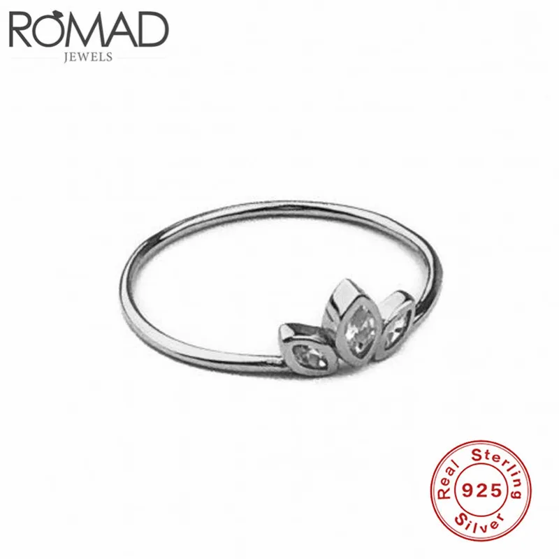 Silver ROMAD винтажные изящные белые хрустальные короны кольца для женщин подарок простое обручальное кольцо конский глаз 925 Серебряные кольца, ювелирные изделия - Цвет основного камня: Silver