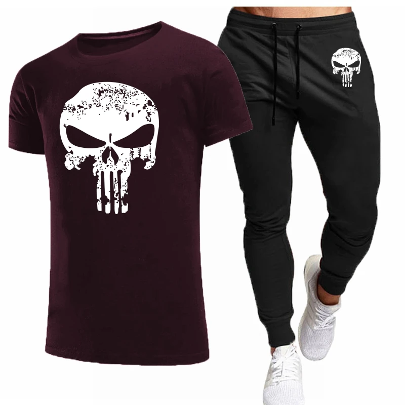 

2021 Hot Men Casual Tracksuit Summer Clothes Sportswear Two Piece Set T Shirt Brand Track Clothing Male Sweatsuit Sports Suits