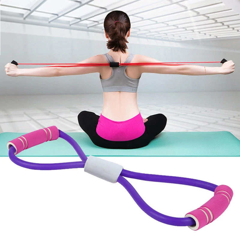 

8 Rally Home Fitness Yoga Equipment Elastic Belt Female Practicing Artifact Pilates Resistance Band Gym Home Rubber Arm