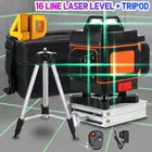 Лазерный уровень-16 линий 4D самонивелирующийся 360  горизонтальный и вертикальный крест супер мощный зеленый лазерный луч линии измерительные инструменты