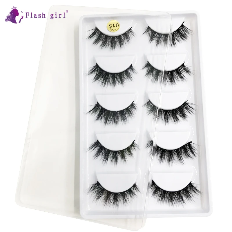 5 пар ресниц Flash Girl оптом Накладные ресницы Толстая полоса 3D норковые макияж