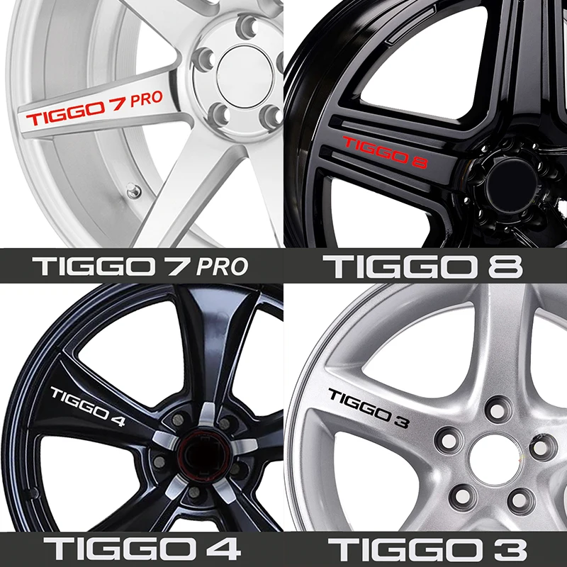 

4Pcs Car Wheels Rims Racing Decal Sticker For CHERY TIGGO 3 4 5 7 7PRO 8 Auto Threshold Protector Decals Accessories