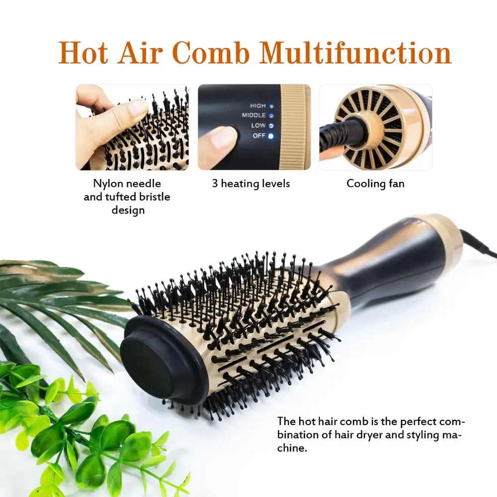 

One Step Hair Volumizer Dryer Hair Straightener Professional Hair Dryer Hot Air Brush Hair Blow Dryer Comb Curler Brush Styler