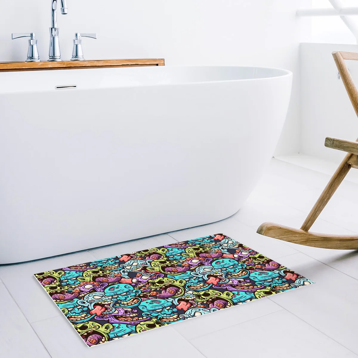 Нескользящий коврик для дверей резиновый ванной Хэллоуина зомби уличного