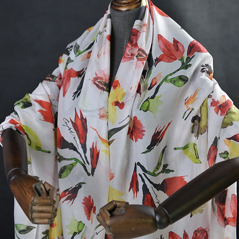 Тонкий хлопковый Шелковый материал подкладка цифровая печать 100 см * 114 | Дом и сад