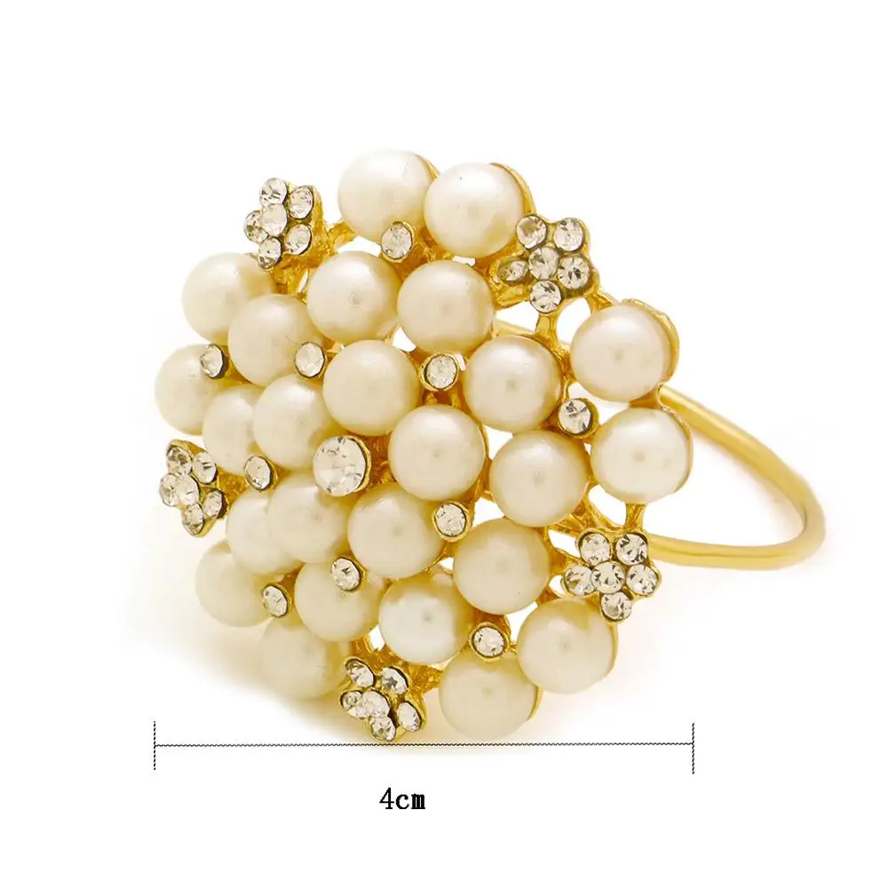 New Reusable Napkin Ring Metal Buckle Holder Alloy Pearl For Wedding Hotel Dinning Table Decoration | Дом и сад