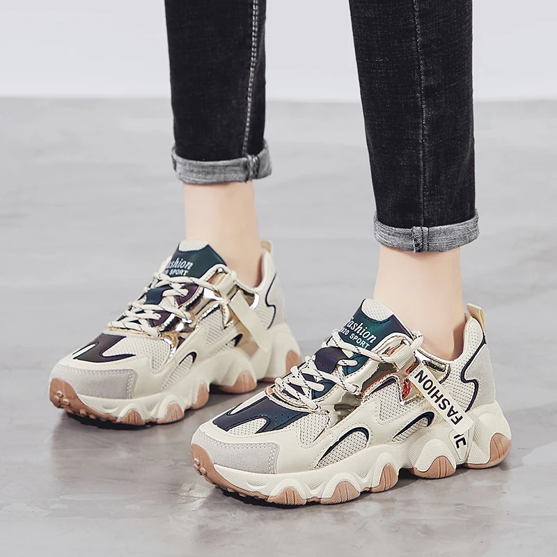 Женские кроссовки на массивной подошве женские для бега и спортзала женская