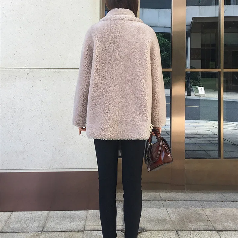 SY10 зимнее женское пальто из 30% шерсти на молнии с отворотами теплая куртка