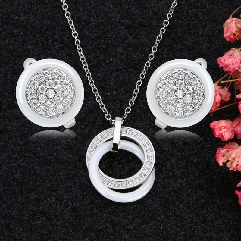 Комплект из колье и серёг с кулоном в виде креста|Ювелирные наборы| |