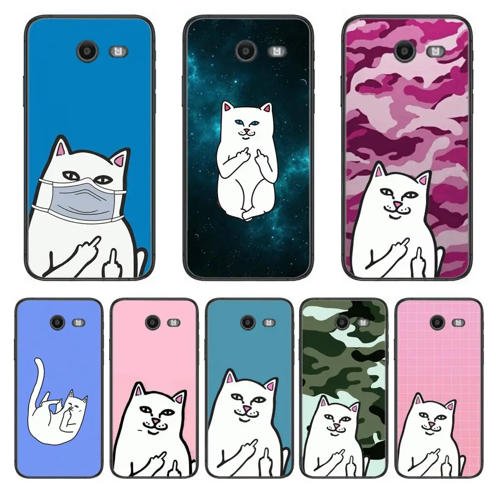 

Cute cartoon cat case Phone Case Hull For Samsung Galaxy J 4 3 5 6 7 8 EU 2018 Plus 2017 Black Shell Art Cell Cover TPU