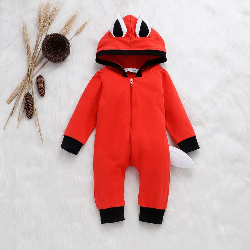 2019 новинка хит продаж милый осенне зимний комбинезон с лисичкой капюшоном теплая