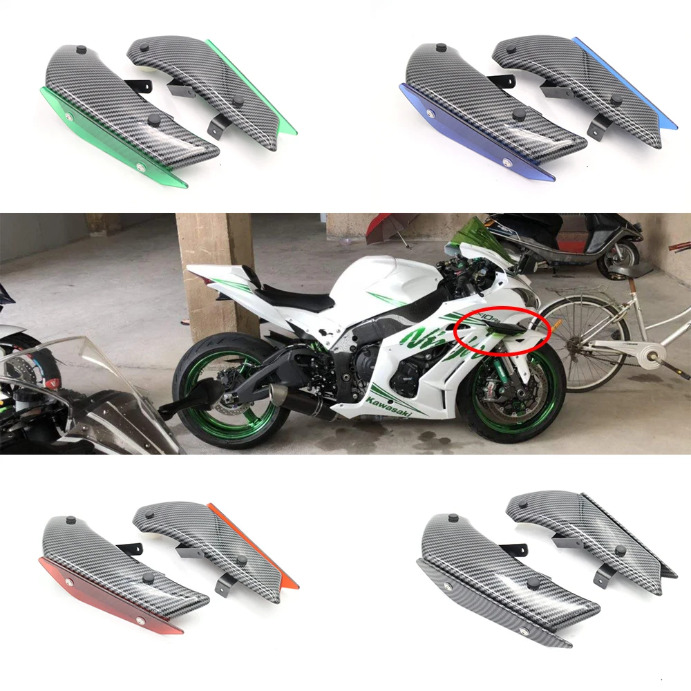 

Спереди аэродинамический крылышками ABSWindshield обтекатель крыло для kawasaki Ninja ZX-10R zx10r 10r 2016 2017 2018 2019, 16, 17, 18, 19