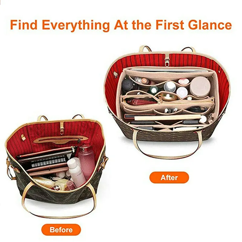 Войлочный кошелек вставной Органайзер портативная косметичка подходит для