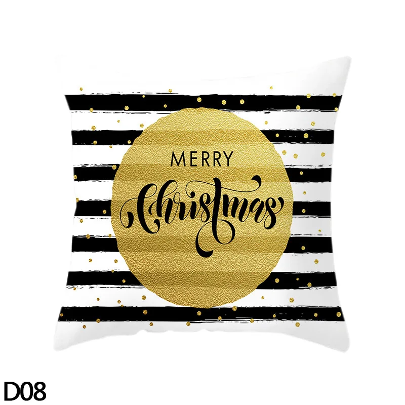 D08 christmas 45*45 см звезда олень Рождественское дерево Отпечатано Merry Рождественская наволочка для подушки декоративная наволочка для подушки автомобиль диван год Рождество домашняя декоративная подушка - Цвет: D08 christmas