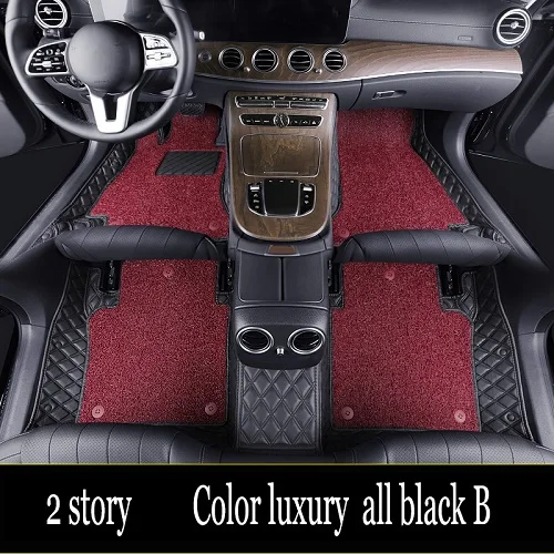 luxury All black B Водонепроницаемые кожаные автомобильные коврики для opel zafira tourer haval h9 volvo xc70 volvo s40 заказной коврик для ног автомобильный коврик автомобильные чехлы - Название цвета: luxury All black B