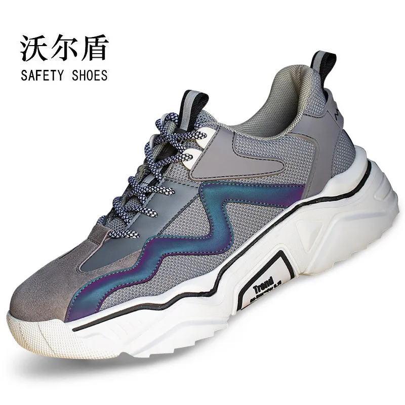 

Men Steel Toe Work Safety Shoes Men Boots Breathable Outdoor Sneaker Anti-smashing Piercing Work Indestructible Shoes