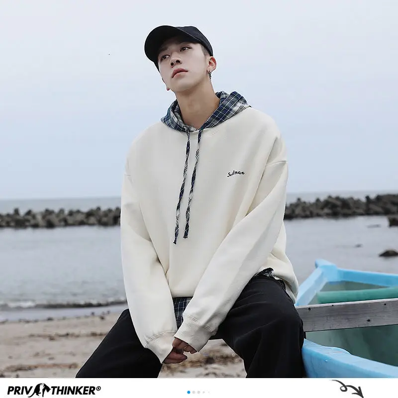 Мужские свитшоты Privathinker в стиле Харадзюку осенние толстовки с надписью для