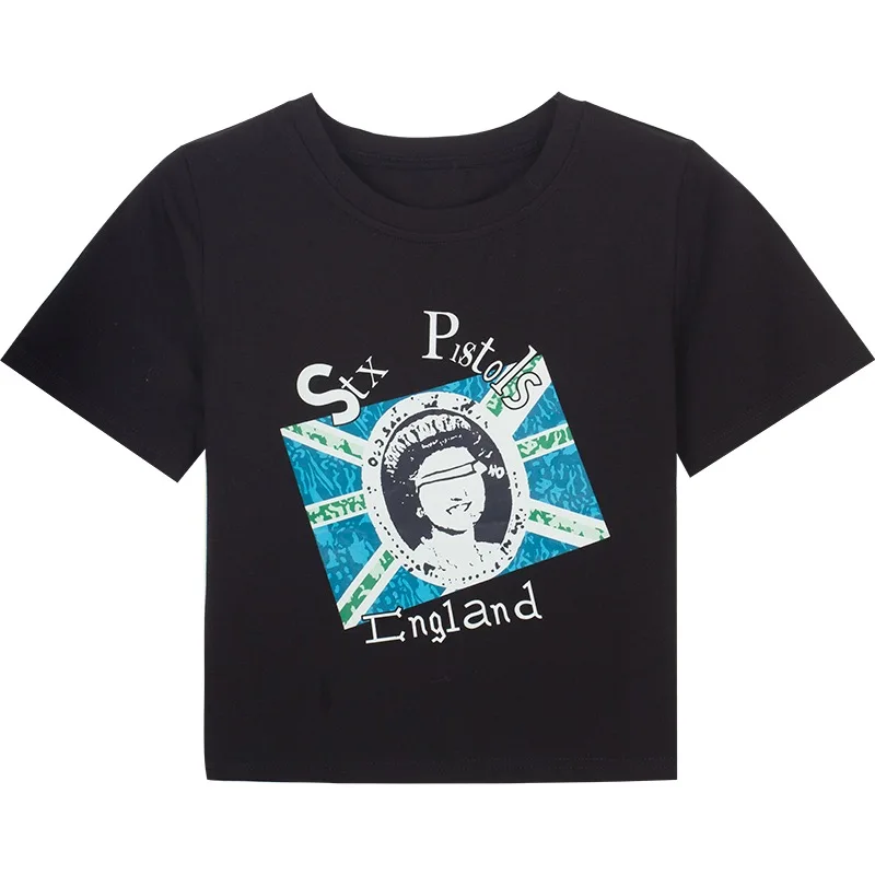 

Summer Tops Women 2021 Anime Graphic Crop Top Harajuku Cyber Y2k T Shirt 2000s Aesthetic Clothes Black Short Sleeve Tees