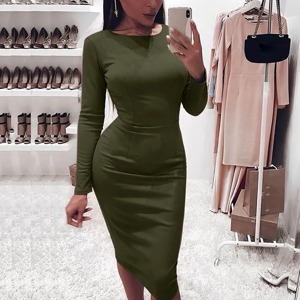 Зимнее офисное женское элегантное платье новинка стрейчевое облегающее с