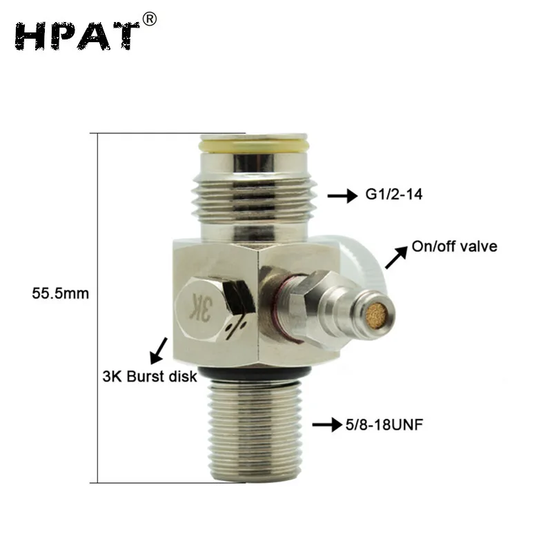 HPAT Пейнтбольный клапан с вкл/выкл 5/8-18UNF резьбовой покрытием Suface