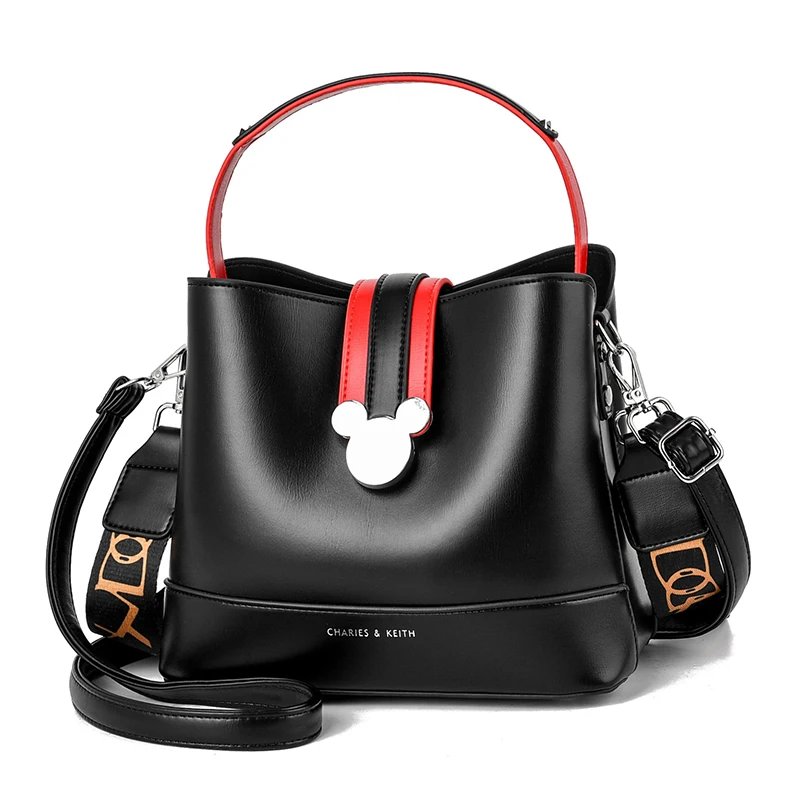 

Kawaii Disney Mickey Mouse Cartoon European and American Retro Handbag Versatile Shoulder Bag Simple Fashion Straddle Women Bag