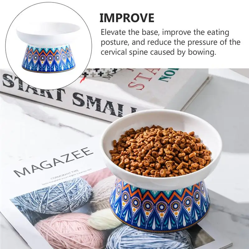 

1Pc Bohemia Ceramic Pet Feeding Basin Pet Supply Pet Bowl Water Feeder Pet Feeding Bowl for Decor Home