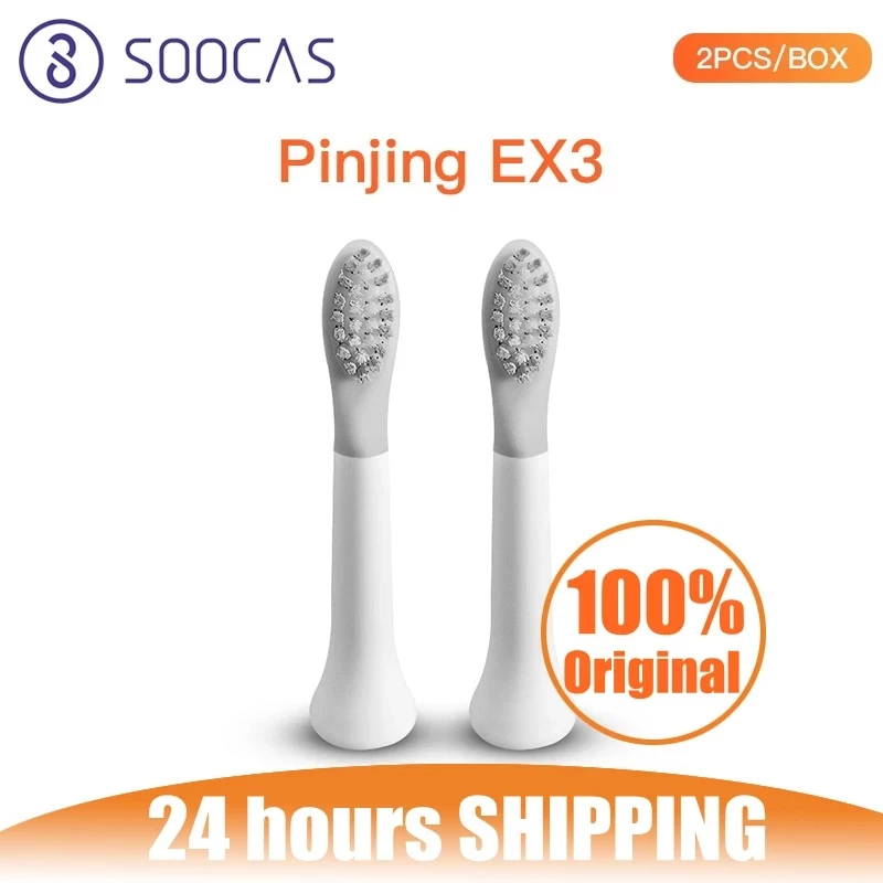 SOOCAS 2pcs/lot Original EX3 Toothbrush Brush Head For Soocare SO WHITE Electric Toothbrush EX3 Soft Bristles Teethbrush Nozzles