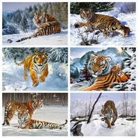 5d diamond painting full drill square tiger pictures of rhinestones diy diamond embroidery snow mosaic decortion