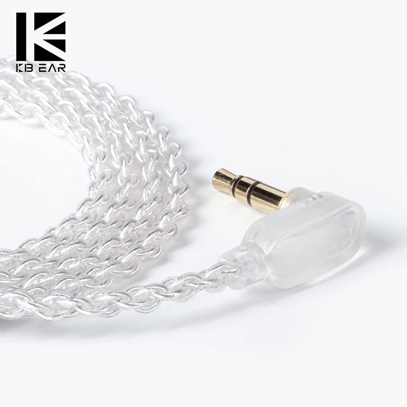 

KBEAR Refreshing 4 Core 4N High Purity Silver Upgrade Earphone Cable for KZ ZST ZAX ASX KBEAR KS1 KS2 Lark TRI Starsea I3 Pro
