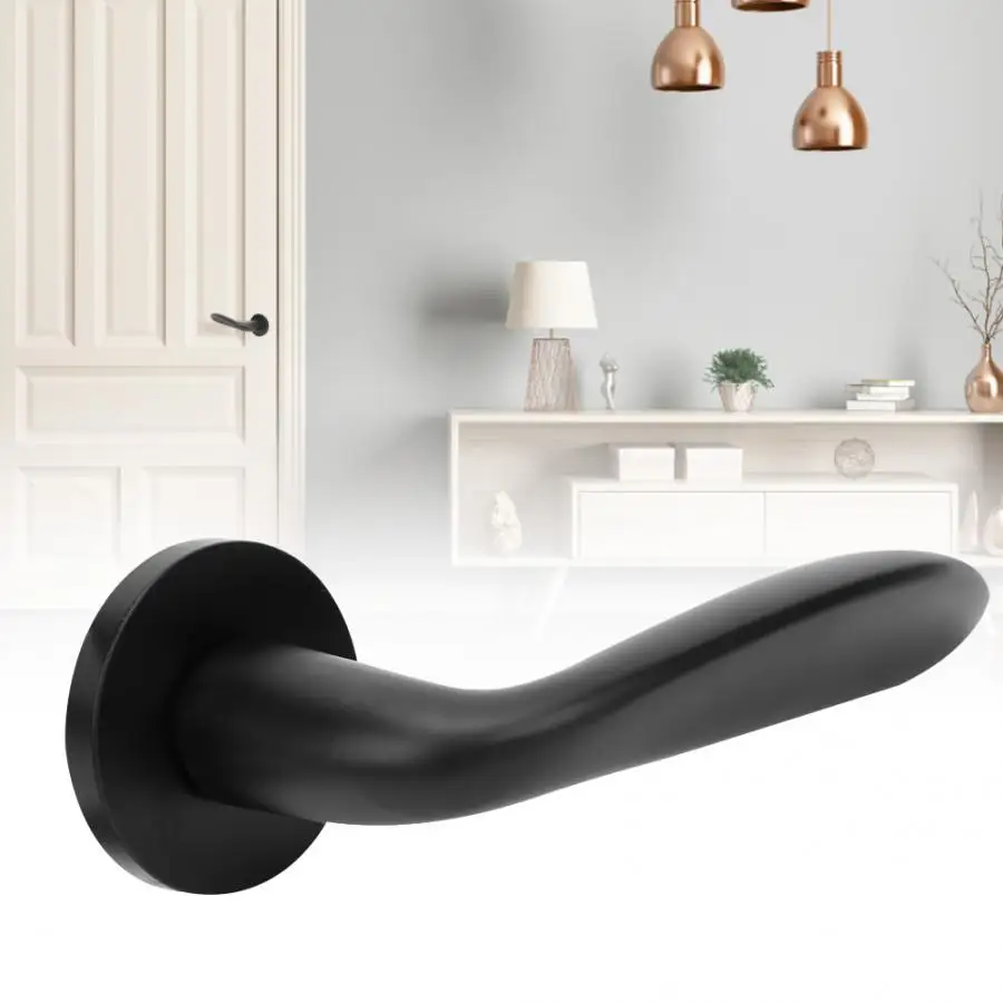 Дверная ручка замок черный пространство Алюминий Внутренняя дверь спальни