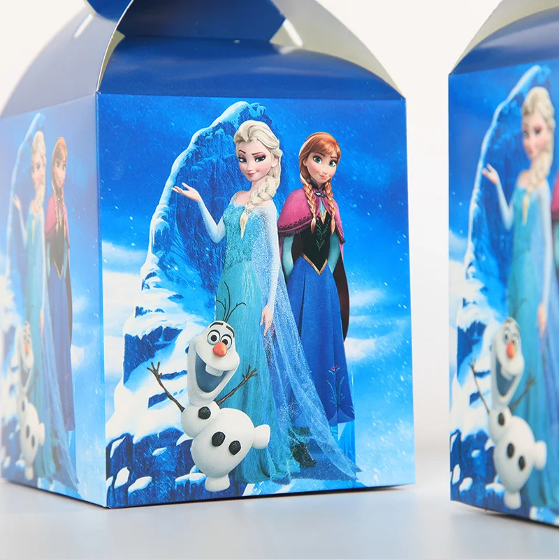 

30pcs/lot Disney frozen theme Party Paper candy Box Kids Birthday Baby Shower Supply Girls Birthday Decor favor candy bags