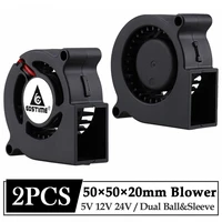 Pcs Gdstime 5020 Blower 24V 12V Dual Ball Centrifugal Turbine Fan 50mm Pin Cooling Cooler Fan 50x20MM Turbo Radiator Fan