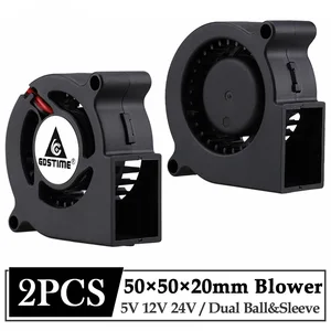 Вентилятор охлаждения Gdstime 5020, 2 шт., 24 В, 12 В, 5 В, 50 мм, 2 контакта