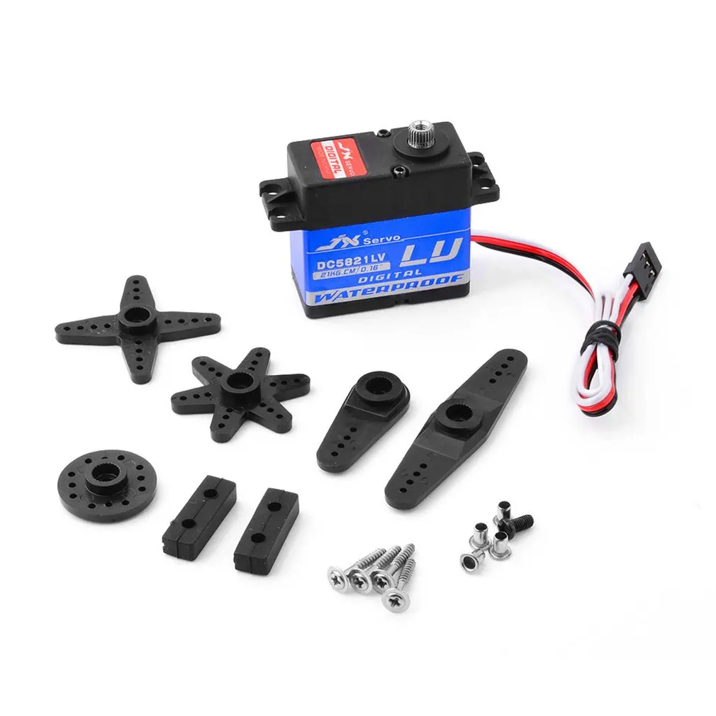 

JX DC5821LV 20KG Large Torque Digital Coreless Servo Waterproof Metal Gear For RC Car Crawler Boat RC Model Spare Parts
