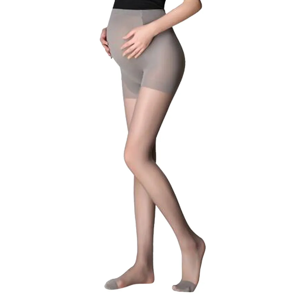 

2020 Pregnant Women Sexy Stockings Thin Pantyhose Solid High Waist Breathable Elastic Tights Oversized Bottom Socks Plus Size
