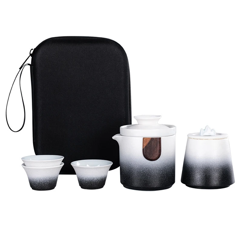

Chinese Kung Fu Travel Tea Set Ceramic Portable Teapot Porcelain Teaset Gaiwan Tea Cups of Tea Ceremony Tea Pot With Travel Bag