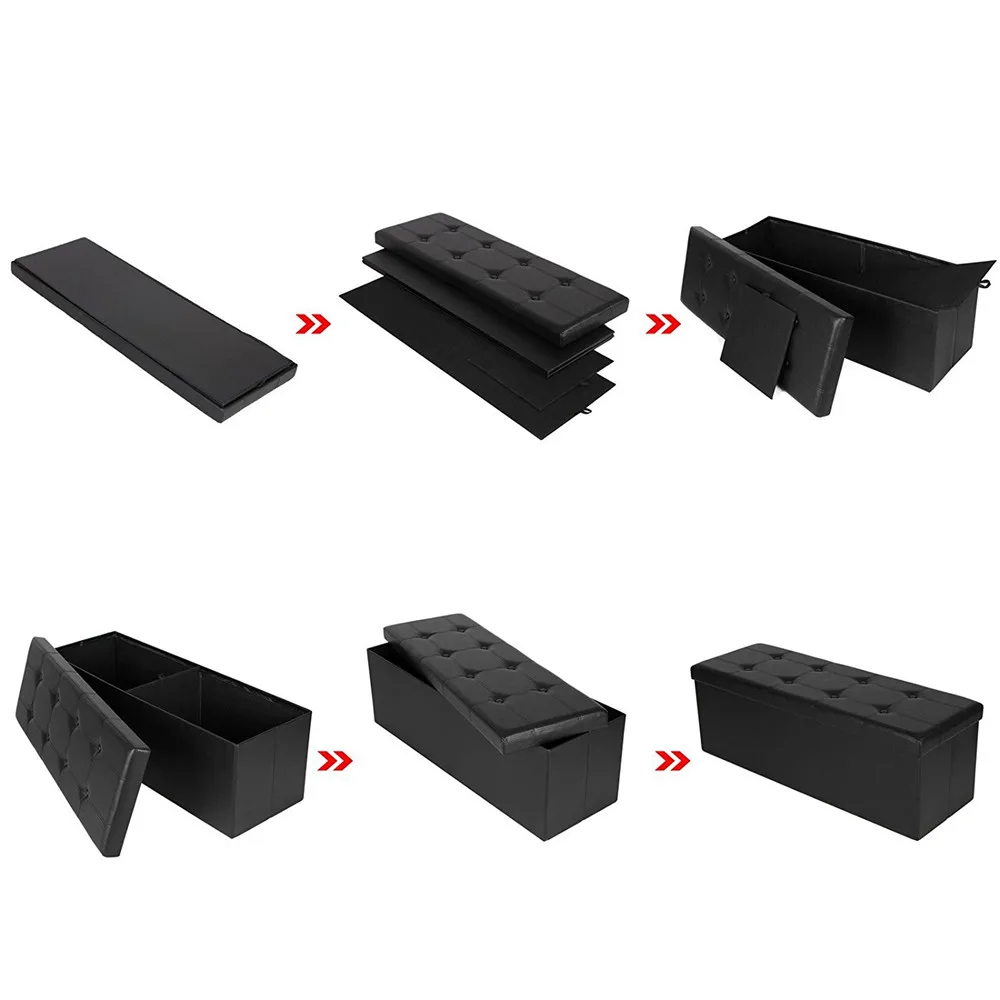 Practical PVC Leather Rectangle Shape with Button Footstool Large Size(US Only) |